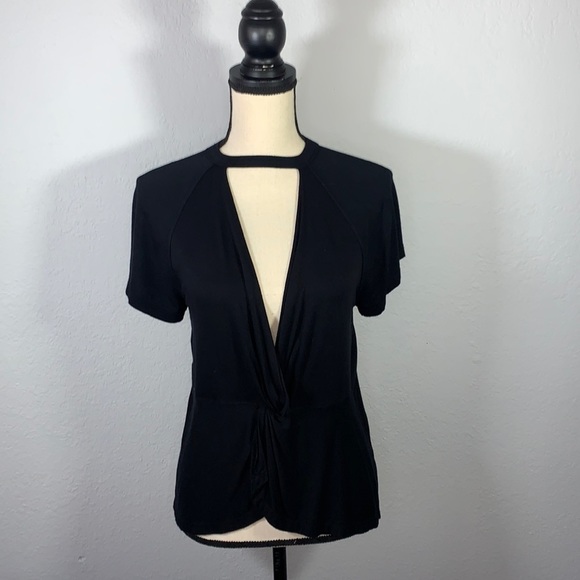 Free People Black Just A Twist Basic T-Shirt size extra small - Picture 4 of 11